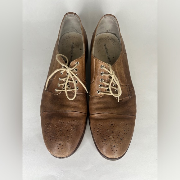 David Mayer Naman Oxfords Lace Up Dress Shoes Men Size 42 US 9 Brown Leather - Picture 11 of 16